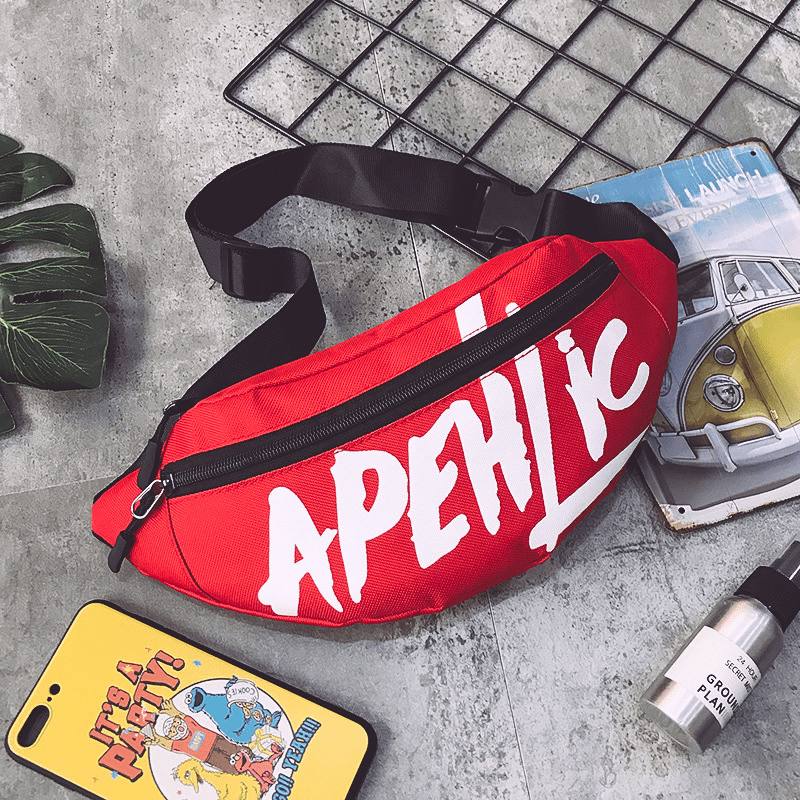 Graffiti Letters Waist Bag Sports Crossbody Bag For Women