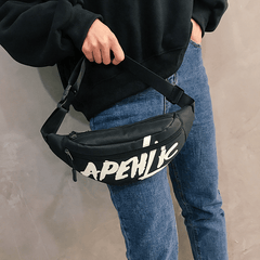 Graffiti Letters Waist Bag Sports Crossbody Bag For Women