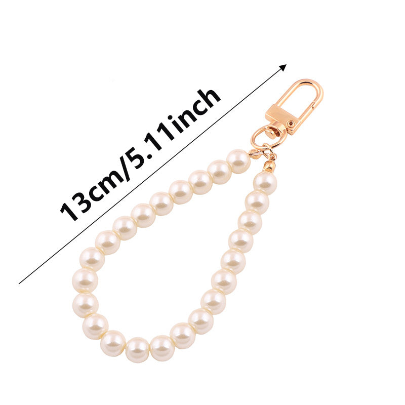 Faux Pearl Keychain Backpack Key Pendant Bag Accessories