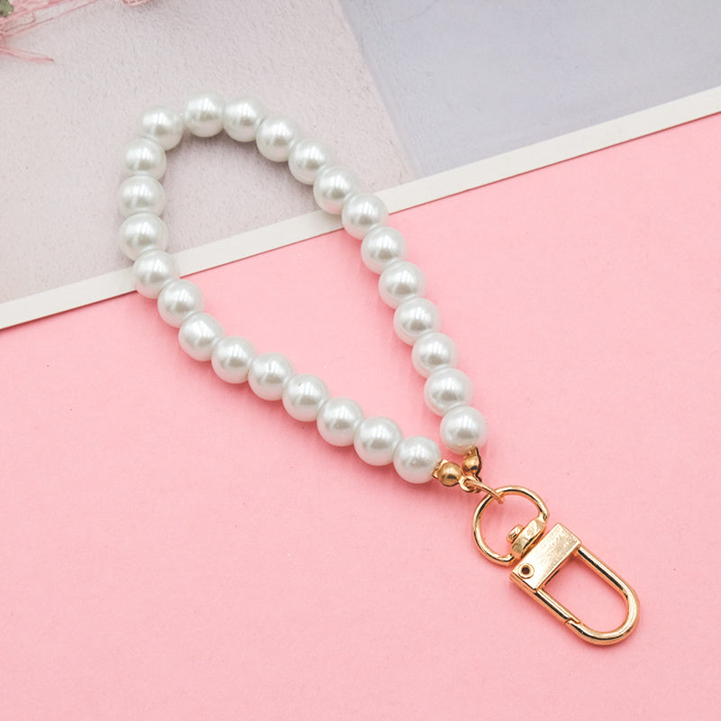 Faux Pearl Keychain Backpack Key Pendant Bag Accessories