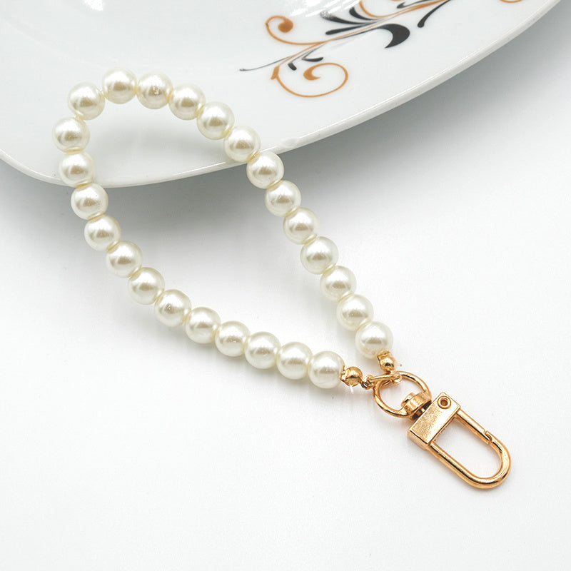 Faux Pearl Keychain Backpack Key Pendant Bag Accessories