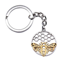 Bee Pattern Metal Keychain Pendant Key Ring Bag Purse Keychains
