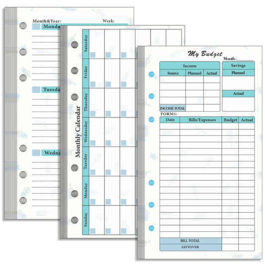 A6 Refill Paper 6 Hole Loose Leaf Paper Core Binder Budget Book Paper Core Repla