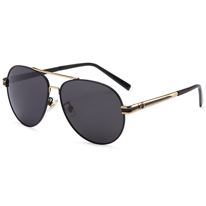 Men's Polarized Photochromic Sunglasses UV400 Metal Frame Business Eyewear