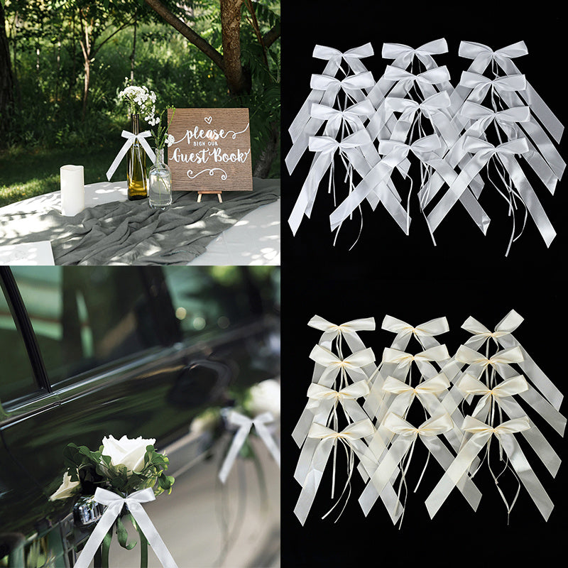 50pcs Satin Ribbon Butterfly Wedding Car Decoration Gift