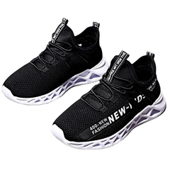 Boys' Lightweight Breathable Athletic Sneakers, Non Slip, Shock Absorbent