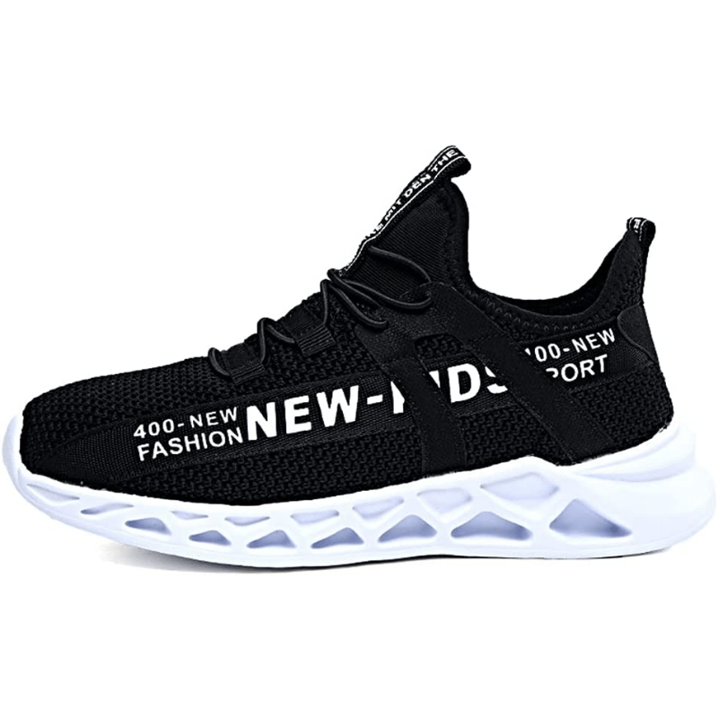 Boys' Lightweight Breathable Athletic Sneakers, Non Slip, Shock Absorbent