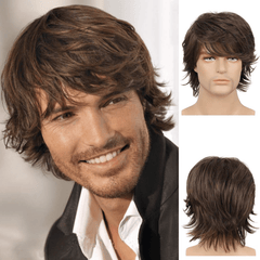 Men's Short Curly Wig Synthetic Heat Resistant Halloween Costume Hair