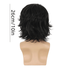 Men's Short Curly Wig Synthetic Heat Resistant Halloween Costume Hair