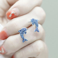Cartoon Dolphin Stud Earrings for Girls