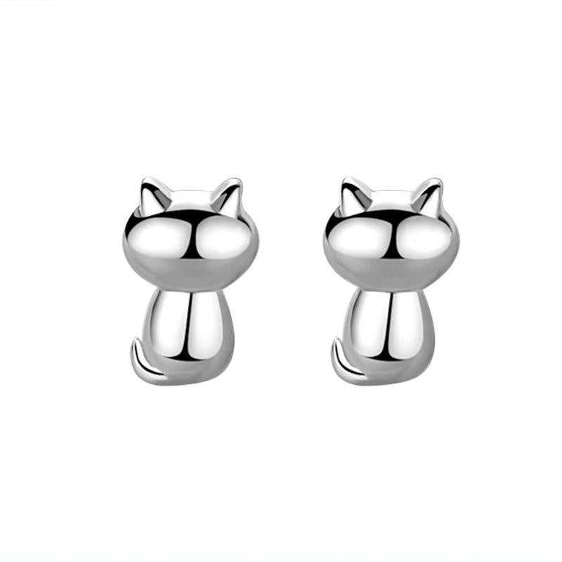 Cartoon Cat Stud Earrings for Girls