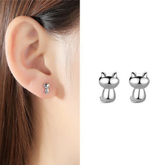 Cartoon Cat Stud Earrings for Girls
