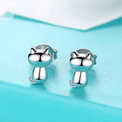 Cartoon Cat Stud Earrings for Girls