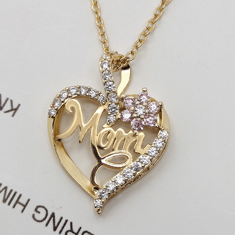 Heart Flower MOM Pendant Necklace Decorative Accessories