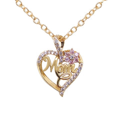 Heart Flower MOM Pendant Necklace Decorative Accessories