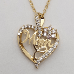 Heart Flower MOM Pendant Necklace Decorative Accessories