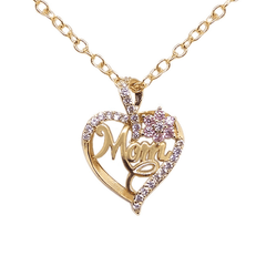 Heart Flower MOM Pendant Necklace Decorative Accessories