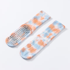 Tie Dye Yoga Socks Non Slip Sports Crew Socks