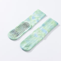 Tie Dye Yoga Socks Non Slip Sports Crew Socks