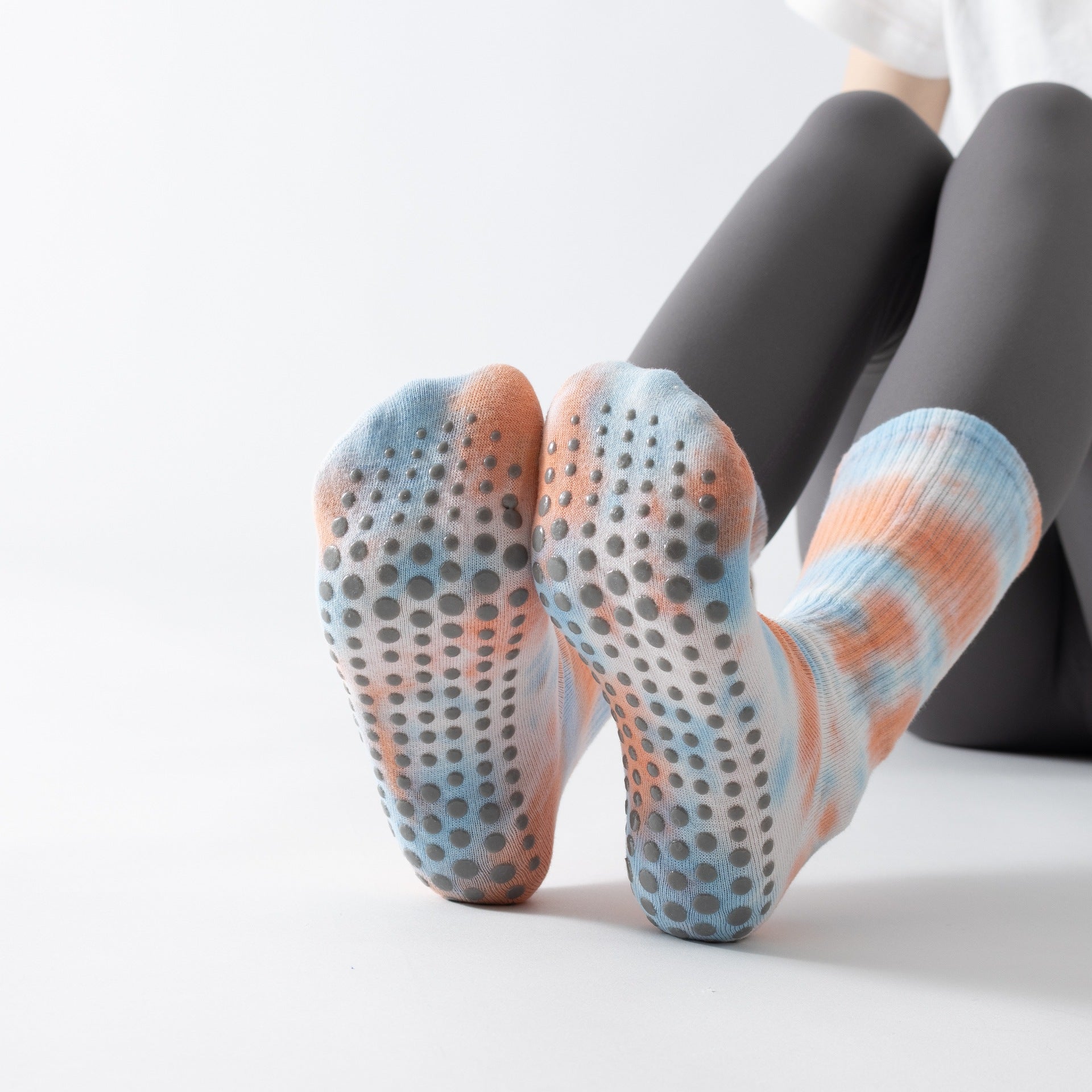 Tie Dye Yoga Socks Non Slip Sports Crew Socks