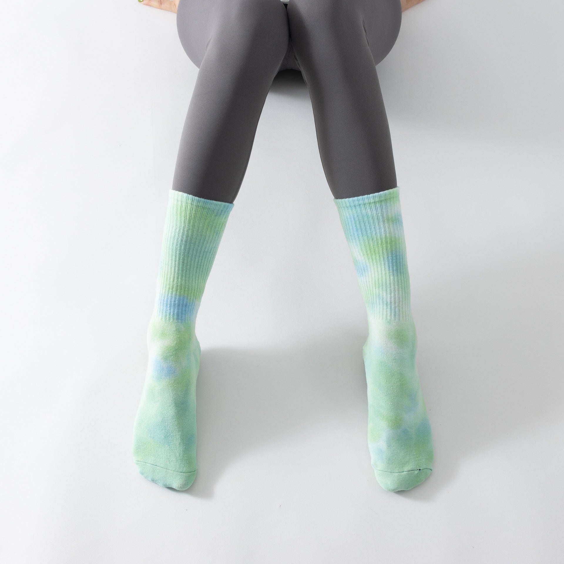 Tie Dye Yoga Socks Non Slip Sports Crew Socks