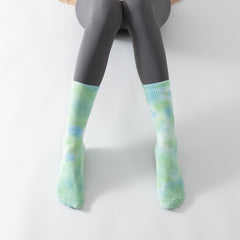 Tie Dye Yoga Socks Non Slip Sports Crew Socks
