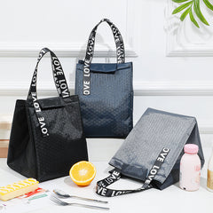 Insulated Lunch Box Bag Portable Cooler Picnic Bag Letter Handle Storage Bag