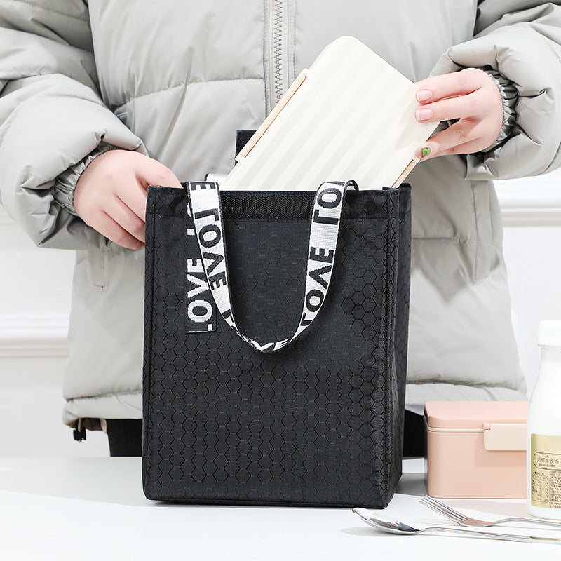 Insulated Lunch Box Bag Portable Cooler Picnic Bag Letter Handle Storage Bag