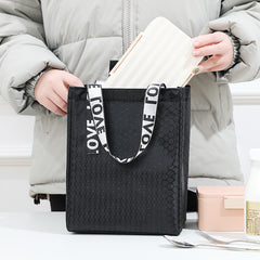 Insulated Lunch Box Bag Portable Cooler Picnic Bag Letter Handle Storage Bag