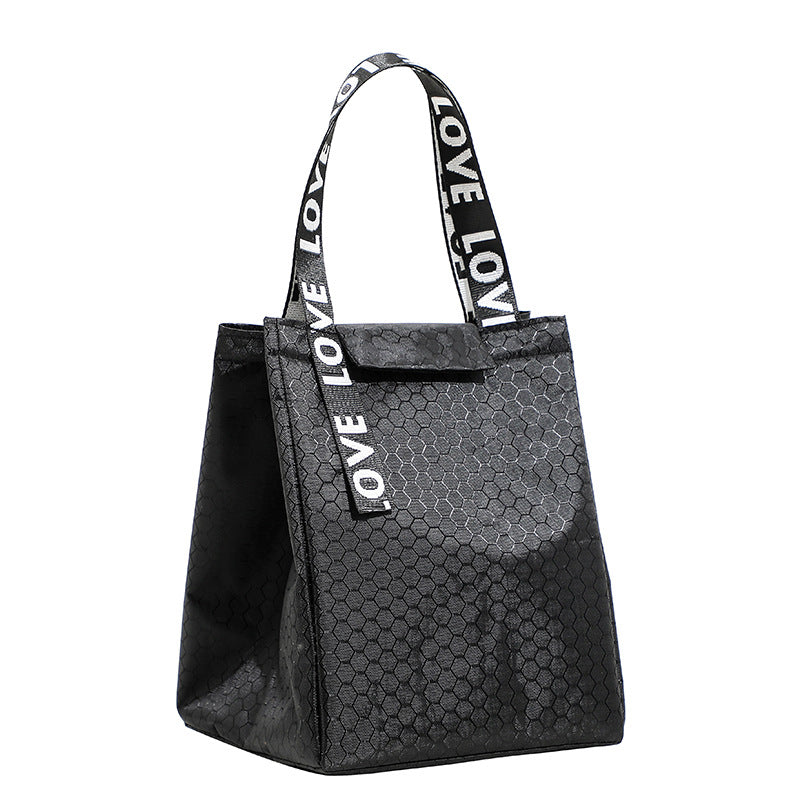 Insulated Lunch Box Bag Portable Cooler Picnic Bag Letter Handle Storage Bag