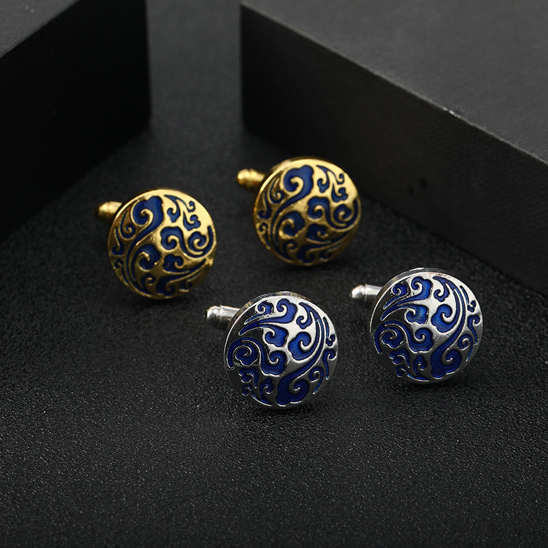 Metal Button Cufflinks Zinc Alloy Shirt Cufflinks for Wedding Suit