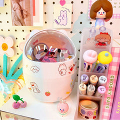 Cartoon Makeup Storage Box for Desk Organization