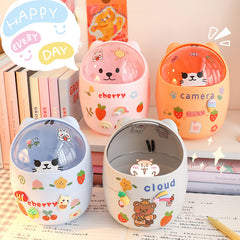 Cartoon Makeup Storage Box for Desk Organization