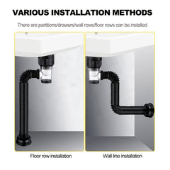 Flexible Sink Drain Pipe for Kitchen Sink & Garbage Disposal