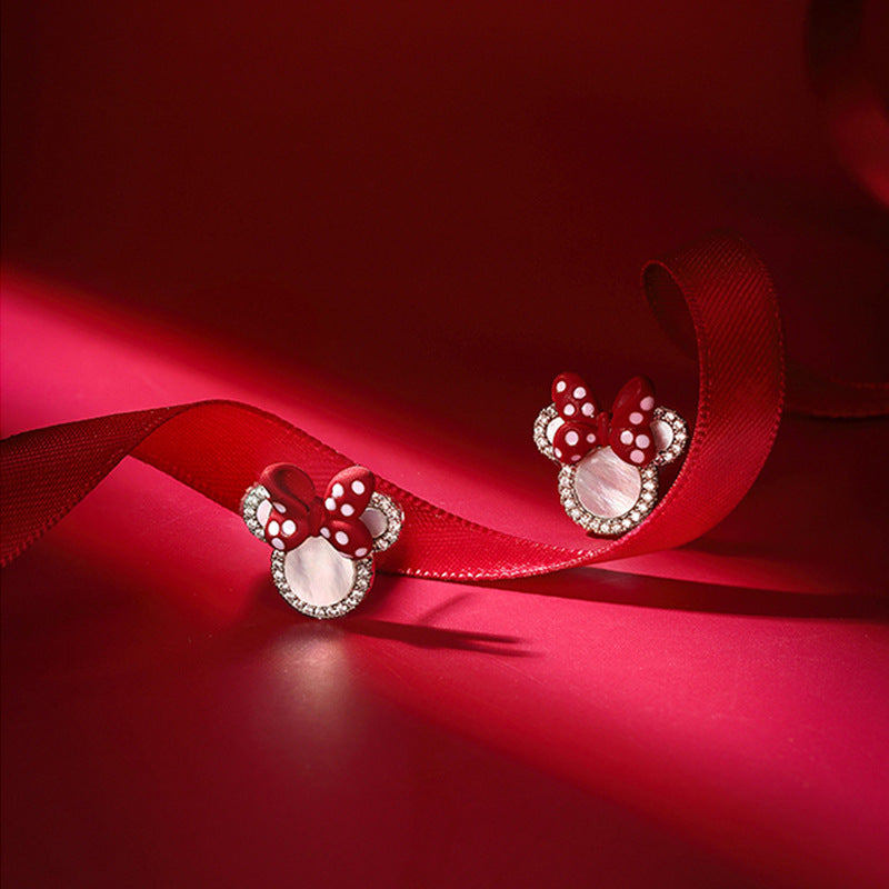 Cartoon Mouse Stud Earrings Decorative Accessories Gift For Girls