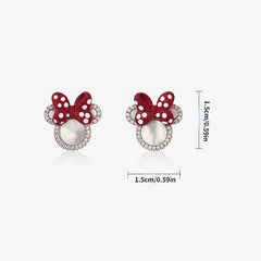 Cartoon Mouse Stud Earrings Decorative Accessories Gift For Girls