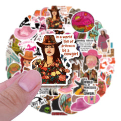 50 Cowgirl Cowboy Girl Doodle Stickers for Outdoor Play and DIY Projects