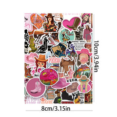 50 Cowgirl Cowboy Girl Doodle Stickers for Outdoor Play and DIY Projects