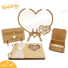 Wooden Mr & Mrs Guest Book Sign In Book Wedding Reception Sign Photo Frame