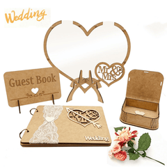 Wooden Mr & Mrs Guest Book Sign In Book Wedding Reception Sign Photo Frame