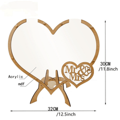 Wooden Mr & Mrs Guest Book Sign In Book Wedding Reception Sign Photo Frame