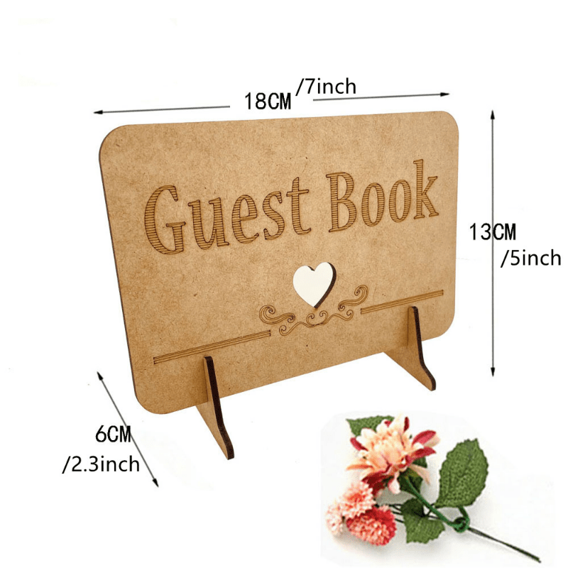 Wooden Mr & Mrs Guest Book Sign In Book Wedding Reception Sign Photo Frame