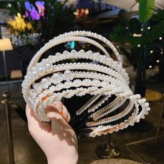 Faux Pearl Headband Vintage Princess Headdress