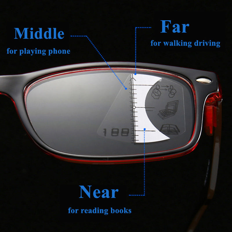 Progressive Multifocal Reading Glasses Anti Light Full Frame 1.5 2.5