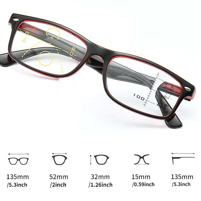Progressive Multifocal Reading Glasses Anti Light Full Frame 1.5 2.5