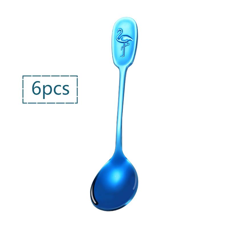 4pcs Flamingo Spoon Set 304 Stainless Steel Teaspoons Mini Coffee Sugar Spoons