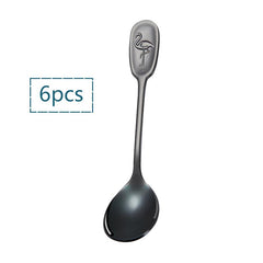 4pcs Flamingo Spoon Set 304 Stainless Steel Teaspoons Mini Coffee Sugar Spoons
