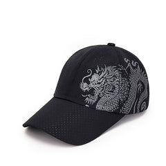 Chinese Dragon Mesh Baseball Cap Outdoor Sun Visor Hat