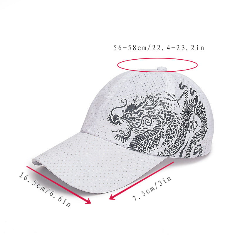 Chinese Dragon Mesh Baseball Cap Outdoor Sun Visor Hat