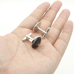 Video Game Glass Time Gem Cufflinks Men's Cuff Link Metal Base Jewelry